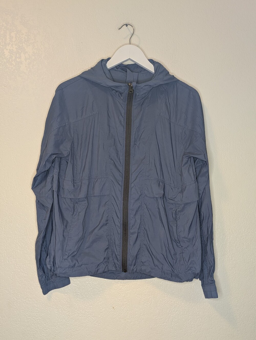 Lululemon Hood-Lite Packable Jacket Crest Blue Size 8 Square Dot